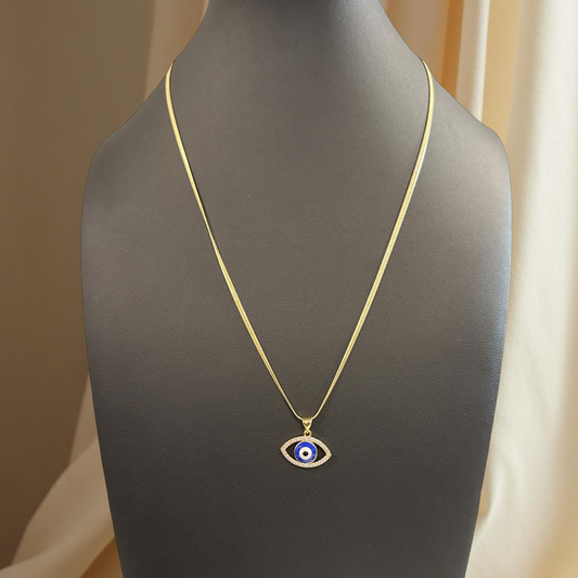 Blue Minimal Evil Eye Necklace
