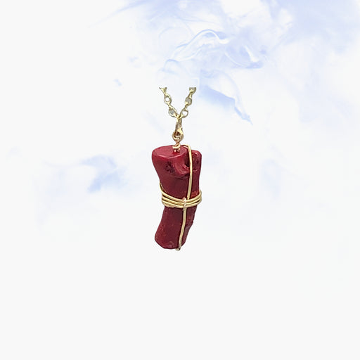 Wrapped Red Coral Pendant